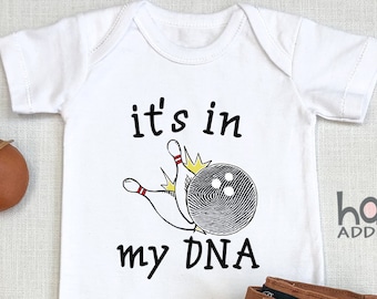 It's In My DNA Bowling , Bowling Buddy . Bowling League Baby, Shirt For Toddler, Bowler Dad Gift, Long Sleeve, Baby Boy, Onesie®