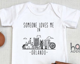 Someone Loves Me In Orlando , Florida Baby Outfit, Baby Shower Gift, Fl Orlando Florida, Toddler Shirt, Long Sleeve, Baby Boy, Onesie®