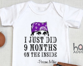 Prison Mike Baby , Funny Baby Bodysuit, Newborn Baby Gift, Coming Home Outfit, Baby Shower Gift, I Just Did 9 Months On The Inside, Onesie®