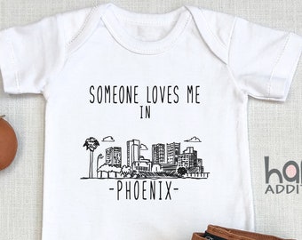 Someone Loves Me In Phoenix , Arizona Baby Outfit, Baby Shower Gift, Baby Boy Gift, Baby , Toddler Shirt, Long Sleeve,, Onesie®