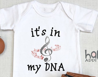 It's In My DNA Music , Funny, Music Teacher Gift, Music , Baby Girl , Baby Boy, Music Notes, Long Sleeve, Baby Shower, Onesie®