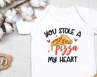 You Stole a Pizza  my Heart  Bodysuit, Funny Baby s, Niece Nephew Baby Shower Gift, Pizza Shirt, Food , Long Sleeve, Pun, Onesie®