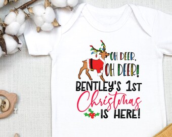 Custom Christmas Name , Bodysuit, Baby's 1st Christmas,  My First Christmas, Baby Name Clothes, Christmas Gift, Present, Personalized