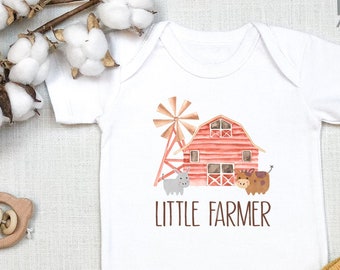 Little Farmer , Born Wild Baby Bodysuit, Farm, Cow Baby ,  Future Farmer, Baby Cow, Baby Girl Outfit,  Wild One, Long Sleeve, Onesie®