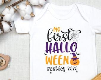 Personalized Name My First Halloween , Custom Name Bodysuit, Cute Halloween Girl Outfit, Custom , Halloween Outfit for Baby Boy, Onesie®