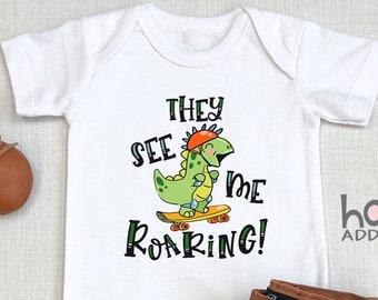 They See Me Roaring Dinosaur , Funny Dinosaur Toddler Shirt, T-Rex, Dino, Long Sleeve, Dinosaur Gift for Boy, Skater Gift, Strolling