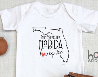 Someone In Florida Loves Me , Florida Baby , Baby Shower Gift, Raglan Toddler Shirt, Baby Boy Gift, Long Distance, Jacksonville, Miami