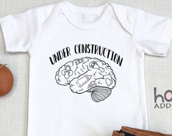 Under Construction , Funny Baby , Brain, Doctor Gift, Neurologist  Nerdy Baby Gift, Baby Boy Outfit, Long Sleeve, Toddler Shirt, Onesie®