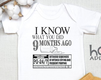 Funny Baby Shower Gift  s, I Know What You Did 9 Months Ago, Funny Quarantine , Social Distancing Baby , Newborn Baby Gift, Onesie®