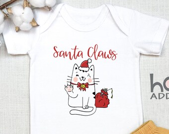 I Believe In Santa Claws Christmas , Cute Cat Outfit, Christmas Cat Outfit, Toddler Shirt, Christmas Tree, Cat Owner, Baby, Onesie®