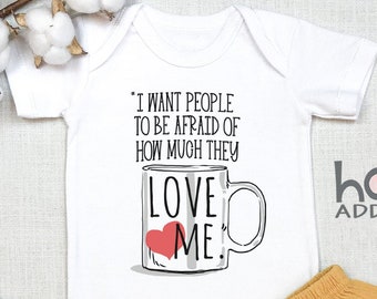 Unique Gift For Office Fan, I Want People To Be Afraid Of How Much They Love Me , The Office Fan Baby Gift, Michael Scott, Dwight, Onesie®