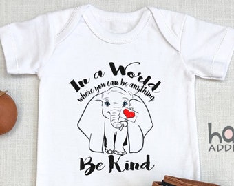 Be Kind, Elephant , Elephant Baby Shower, Animal , Elephant Baby Bodysuit, Girl Boy Infant Newborn Baby, Baby Shower Gift, Dumbo, Onesie®