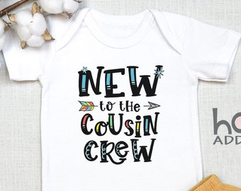 New To The Cousin Crew , Baby , Cousin Crew Boy, Cousin Crew Girl, Family Photos, Pregnancy Announcement, Long Sleeve, Onesie®