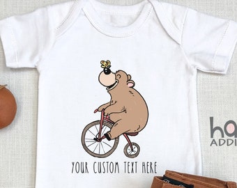 Cute Bear , Custom Text Baby , Cute Baby Bodysuit, Animal Baby Shower, Funny Baby , Animal , Personalized Baby Gift, Onesie®