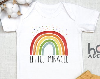 Little Miracle Rainbow Baby , Baby Reveal, Baby Announcement , Long Sleeve, Toddler Shirt, Baby Boy , Baby Girl, Onesie®