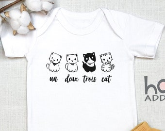 Un Deux Trois Cat , Cat Owner Gift, Cat Lady, Funny Cat, Funny French Cat , Kitten Toddler Shirt, Cat Lover Gift, Cute Baby Gift, Onesie®