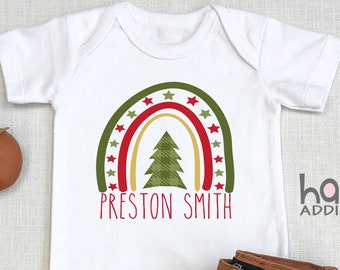Custom Christmas , Rainbow Baby, Worth The Wait, Car, Merry Christmas Baby Boy , Baby Name, Personalized, Toddler Shirt, Onesie®