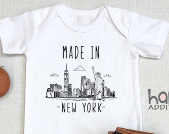 Made in New York , New York City Baby Outfit, Baby Shower Gift, Born In NYC, Brooklyn, Pregnancy Reveal, Toddler Shirt, Long Sleeve, Onesie®