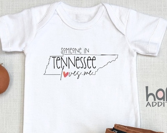Someone In Tennessee Loves Me , Virtual Baby Shower Gift, Raglan Toddler Shirt, Baby Boy Gift, Long Distance, Nashville, Memphis, Onesie®