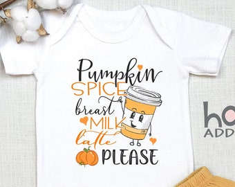 Pumpkin Spice Breast Milk Latte , Fall Baby Clothes, Long Sleeve, Autumn Outfit, Breastfeeding , Coffee, Funny s, Outfit, Onesie®