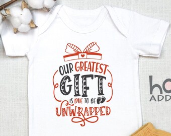 Christmas Baby Announcement , Our Greatest Gift, Pregnancy Announcement, Pregnancy Reveal, Christmas Reveal, Baby Reveal, Onesie®
