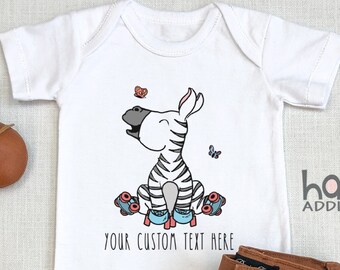 Cute Zebra , Custom Text Baby , Cute Baby Bodysuit, Animal Baby Shower, Funny Baby , Animal , Zebra Baby Gift, Onesie®