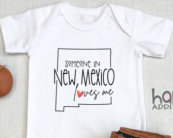 Someone In New Mexico Loves Me , New Mexico Baby Outfit, Baby Shower Gift, Raglan Toddler Shirt, Baby Boy Gift, Albuquerque, Onesie®