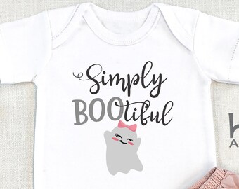 Simply BOOtiful , Cute Halloween Shirt for Girls, Baby Bodysuit, Halloween Shirt for Toddlers, Kids, Toddler Tee T-Shirt, Cute Ghost