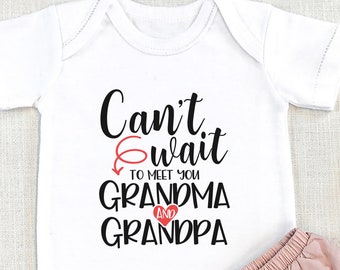 Grandparents Baby Reveal, Can't Wait To Meet You Grandma And Grandpa , Baby Bodysuit, Baby Announcement , Pregnancy Suprise, Onesie®