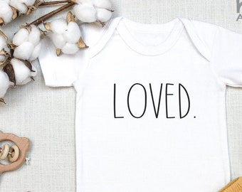 Loved. Baby  Newborn Outfit, Gender Neutral Baby Bodysuit, Love Baby Outfit, Coming Home, Baby Boy, Baby Girl, Rae Dunn Inspired, Onesie®