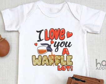 I Love You To A Waffle Lot , Grandparents , Cute Baby , Baby Bodysuit, My Grandparents Love Me , Reveal, Onesie®