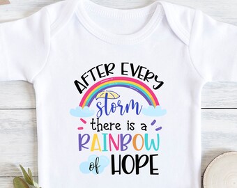 After Every Storm There Is A Rainbow Of Hppe , Rainbow Baby , Pregnancy Announcement, Baby Reveal, Long Sleeve, Baby Bodysuit, Onesie®