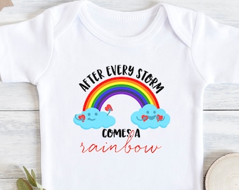 After Every Storm Comes A Rainbow, Baby  Bodysuits, Baby Rainbow, , Pregnancy Announcement , Baby Reveal, Long Sleeve, Onesie®