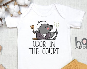 Odor In The Court Baby Bodysuit, Judge Gift, Toddler Shirt, Attorney, Lawyer , Attorney Work Product, Paralegal, Lawyer Parents Baby Shower