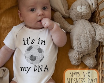 It's In My DNA Soccer , Cute Soccer  for Baby, Soccer Shirt for Toddler, Sports Themed Baby Shower Gift, Futbol, Long Sleeve, Onesie®