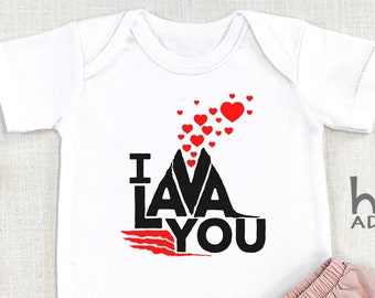 I Lava You, Volcano Baby Clothes, Cute Baby Clothes, Baby Shower Gift, Baby Boy Bodysuit, Baby Girl Clothes, Pun , Hawaii, Long Sleeve