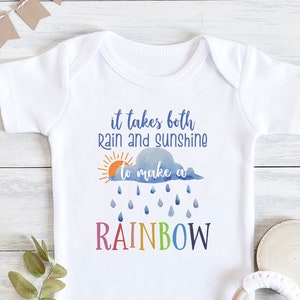 It Takes Both Rain and Shine To Make A Rainbow, Baby Bodysuit, Rainbow Baby, Baby Announcement, Baby Reveal, Rainbow Baby, The Storm Is Over