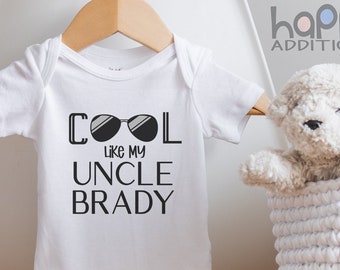 Cool Like My Uncle Custom Baby , Custom Uncle , Personalized , Cute Baby Clothes, Toddler Shirt, Long Sleeve, Best Uncle, Onesie®