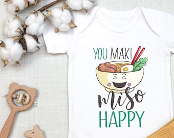 You Maki Miso Happy , Cute Miso , Asian Baby , Sushi Baby , Funny Baby , Miso Cute, You Make Me Happy, Onesie®