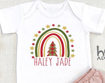 Custom Christmas , Rainbow Baby, Worth The Wait, Car, Merry Christmas Baby Girl , Baby Name, Personalized, Toddler Shirt, Onesie®