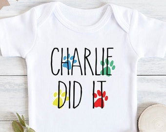 Personalized Dog Name Baby , Funny Baby s, Custom Bodysuits, Custom Dog Name, The Dog Did It, My Sibling Has Paws, Baby Gift, Onesie®