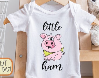 Little Ham Pig Baby , Farm Baby Bodysuit, Baby Shower Gift, Cute Little Pig, Farm Baby , Cute Boy , Animal Baby, Onesie®
