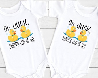 Funny Twin s, Oh Duck There's Two Of Us  Best Friend, Twin Babies, Funny Twin Outfit, Set of 2, Funny Baby Shower Gift For Twins, Onesie®