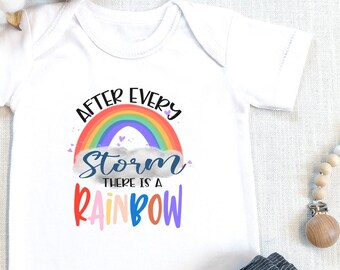 After Every Storm There Is A Rainbow, Baby  Bodysuits, Baby Rainbow, , Pregnancy Announcement , Baby Reveal, Long Sleeve, Onesie®