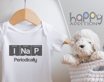 I Nap Periodically , Cute Baby , Nerd , Science , Geek , Math , Funny Baby Onesie, Periodic Table, Onesie®