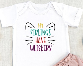My Siblings Have Whiskers , Cat Baby Bodysuit, Cat Baby Shower, Animal , Cute, Coming Home Outfit, Cat , Kitten, Onesie®