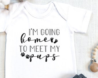 Going Home To Meet My Pups , Dog Baby Bodysuit, Dog Baby Shower, Animal , Sibling Has Paws, Cute, Baby Gift, Coming Home Outfit, Onesie®