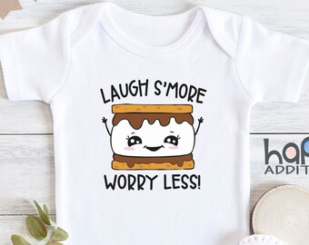 S'more Camping , Pun s, Camping Outfit, Cute Camping Toddler Shirt, Baby Girl Outfit, Long Sleeve, Gift For Girl Baby, Onesie®