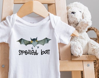 Funny Pun Halloween , Spoiled Bat, Halloween , Bats Baby , Boo Baby , Baby Halloween Clothes, Baby Shower Gift, Onesie®