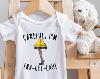 Christmas Story Baby Onesie® , Funny Christmas, Careful I am Fragile, Holiday , Baby boy, Baby girl, Toddler Shirt, Long Sleeve